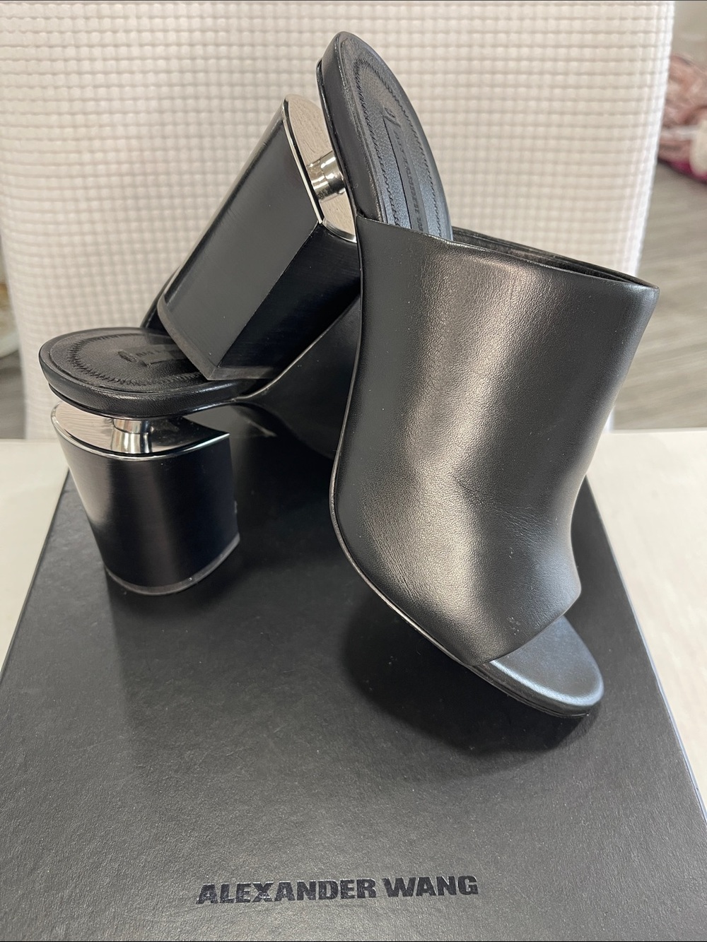 Alexander Wang black Avery Mules size 37 1/2